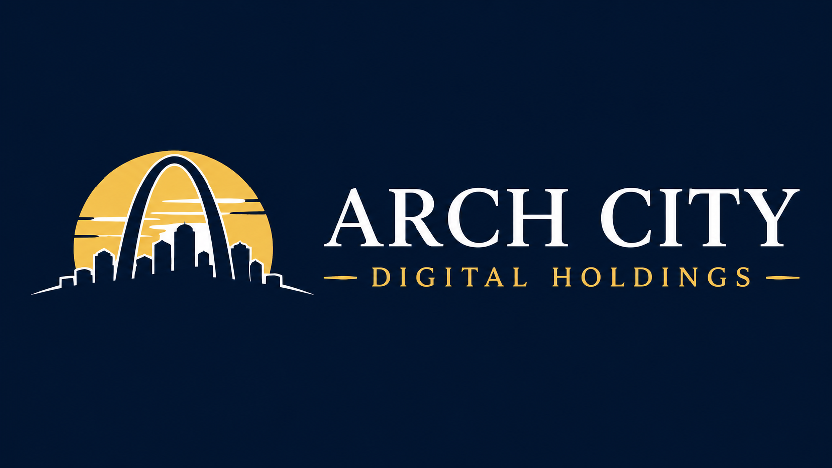 Arch City Digital Holdings logo featuring the Gateway Arch and St. Louis skyline